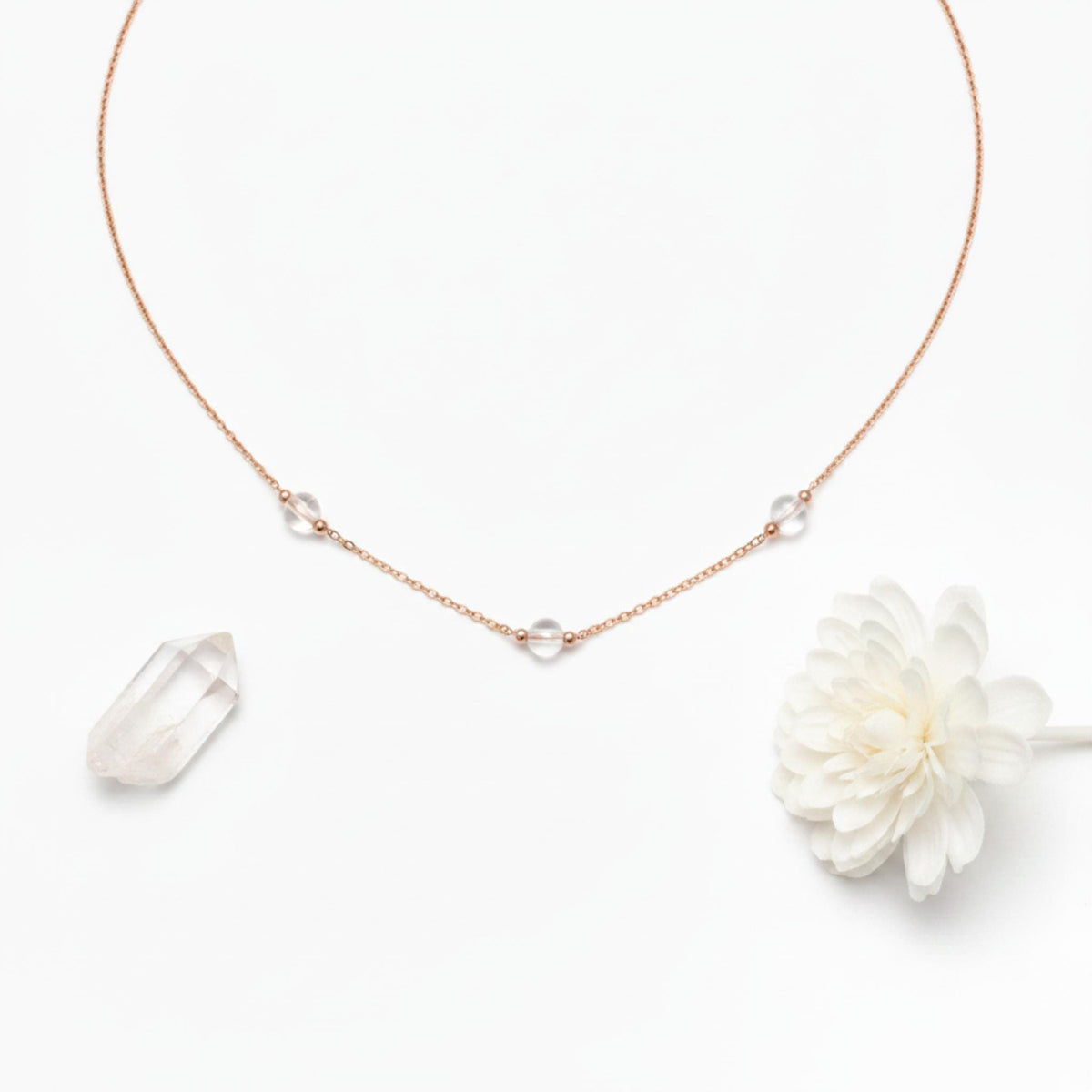 Clear quartz master healer necklace gift for mental clarity