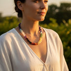 Rainbow chakra crystal chip necklace 12 gemstones all the way around choker healing jewelry