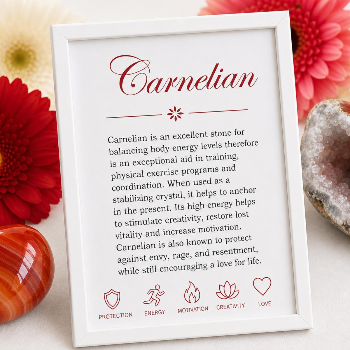 Carnelian crystal meaning – July birthstone stone of confidence, courage, motivation and sacral chakra energy