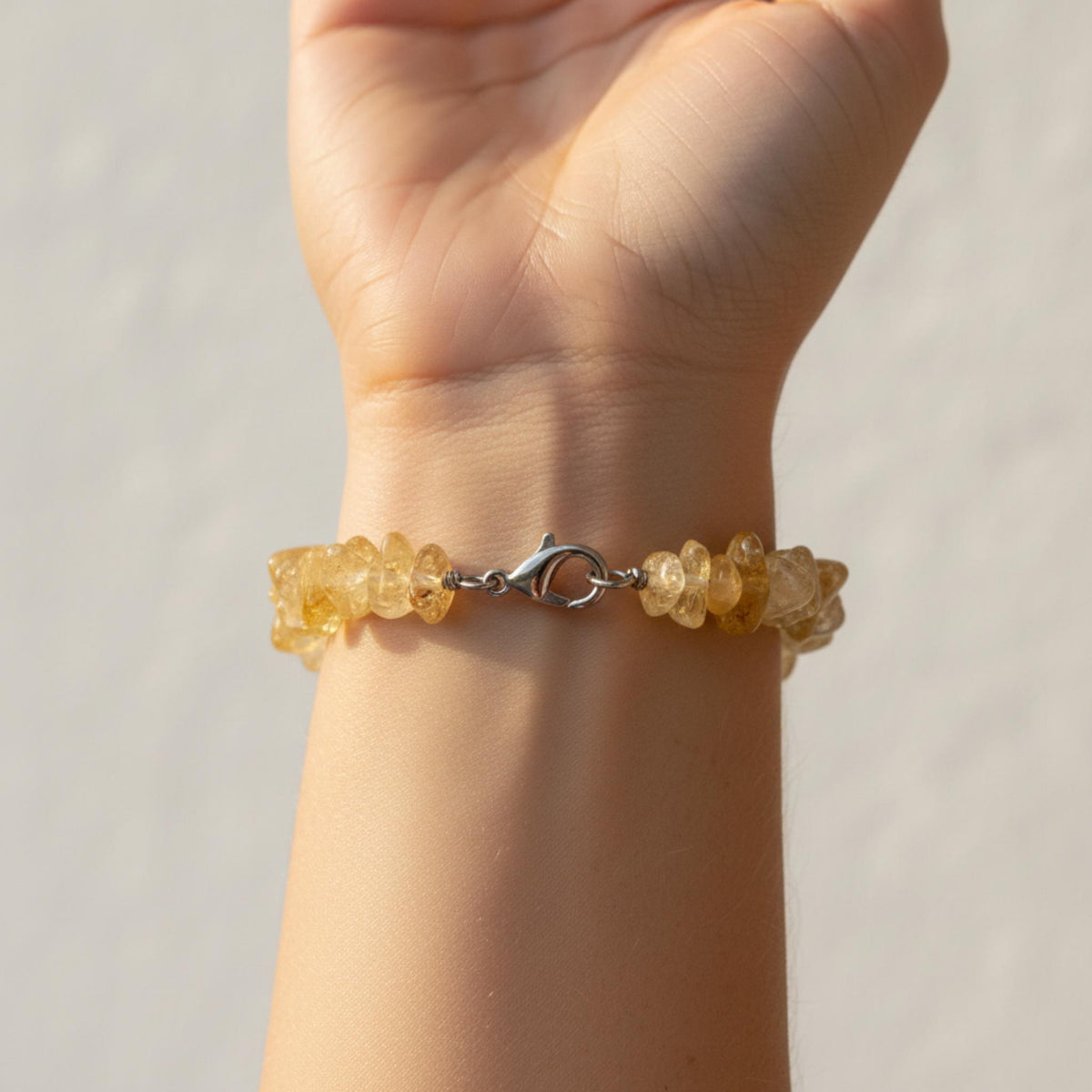 citrine chip bracelet handmade canada reiki infused solar plexus crystal