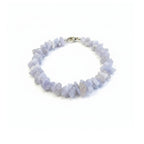 Blue Lace Agate chip bracelet with clasp – throat chakra crystal bracelet for calm communication handmade in Canada