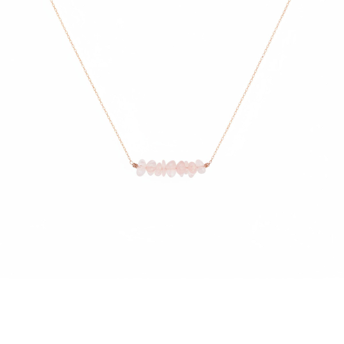 Healing crystal necklace for self love anxiety and grief rose quartz gemstone gift for women