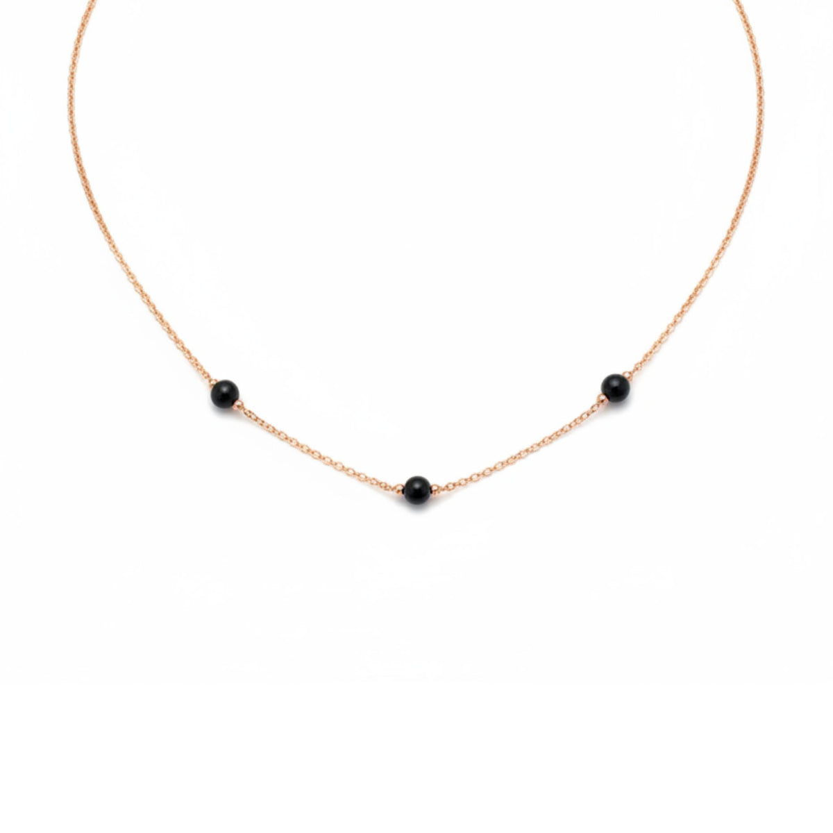 Dainty black onyx layering necklace for grief and emotional support