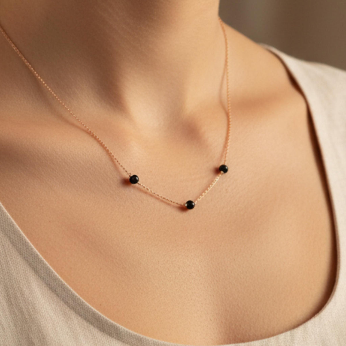 Black crystal healing necklace gift for women Reiki practitioner