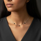 Black onyx station necklace for protection and grounding 