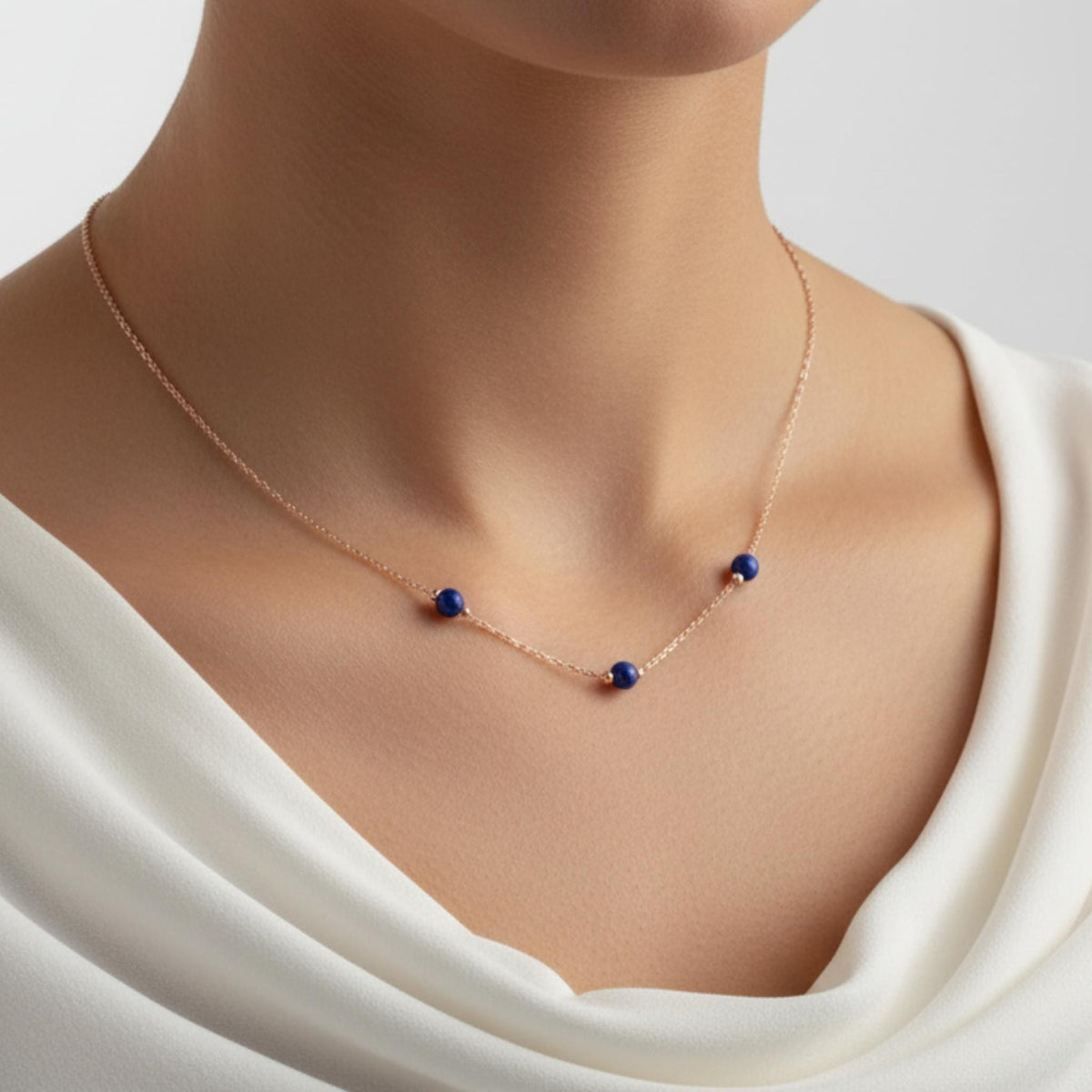 Dainty lapis lazuli necklace for intuition and wisdom
