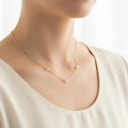 Minimalist clear gemstone necklace sterling silver crown chakra jewelry