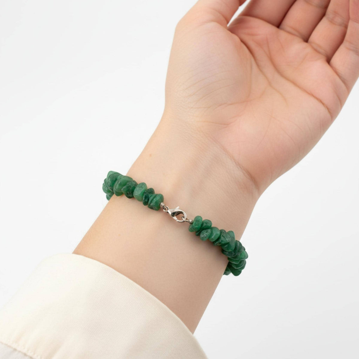 green aventurine stretch bracelet handmade canada prosperity crystal gift
