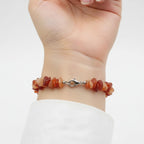 Carnelian chip bracelet with clasp – July birthstone bracelet for confidence and courage handmade in Canada