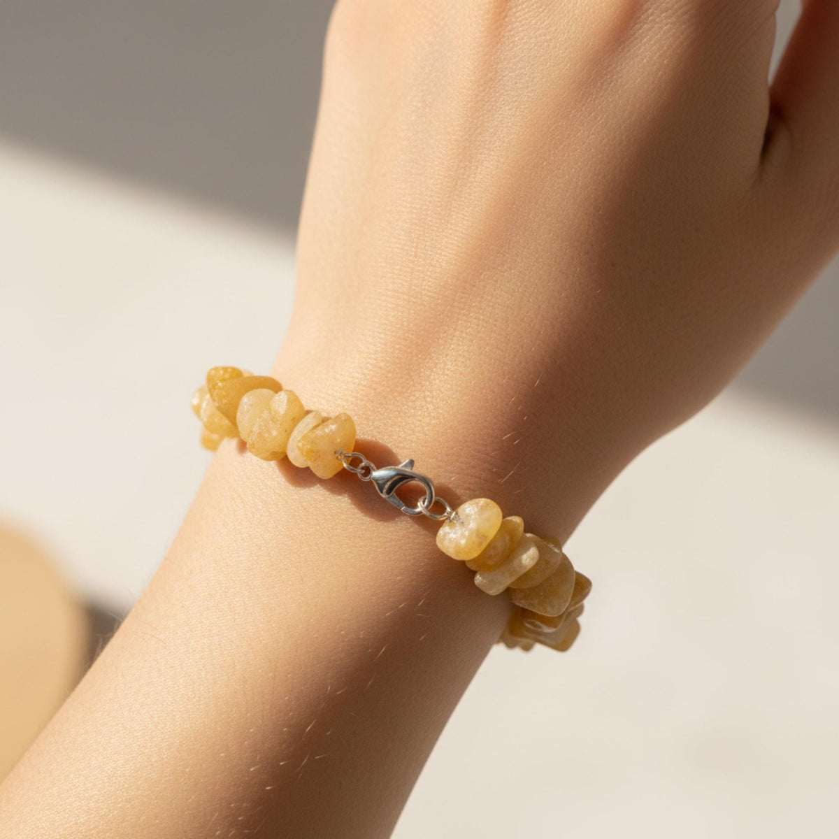 Yellow Jasper gemstone bracelet with clasp – crystal jewelry gift for women