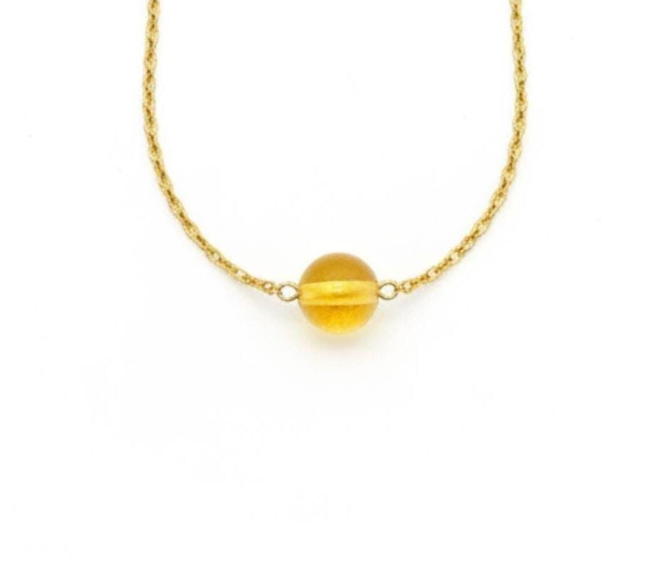 Citrine crystal necklace spiritual gift for women November birthstone jewelry
