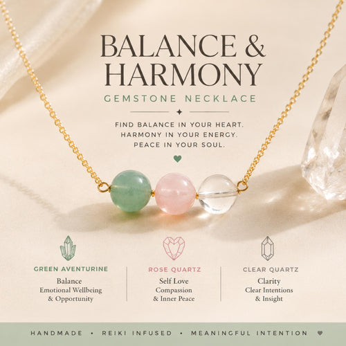 Green aventurine rose quartz clear quartz crystal bar necklace handmade Canada