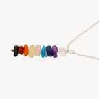 Handmade chakra necklace vertical bar pendant sterling silver Canada Reiki infused 