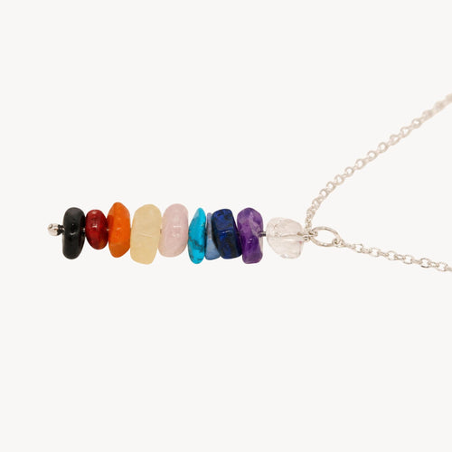 Handmade chakra necklace vertical bar pendant sterling silver Canada Reiki infused 
