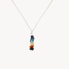 Chakra drop pendant necklace rose gold fill silver plated raw gemstone chip spiritual gift