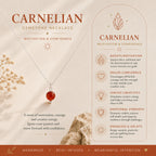 Carnelian gemstone necklace sacral chakra energy creativity crystal jewelry for women 