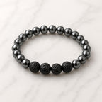 hematite lava stone diffuser bracelet for women grounding and protection
