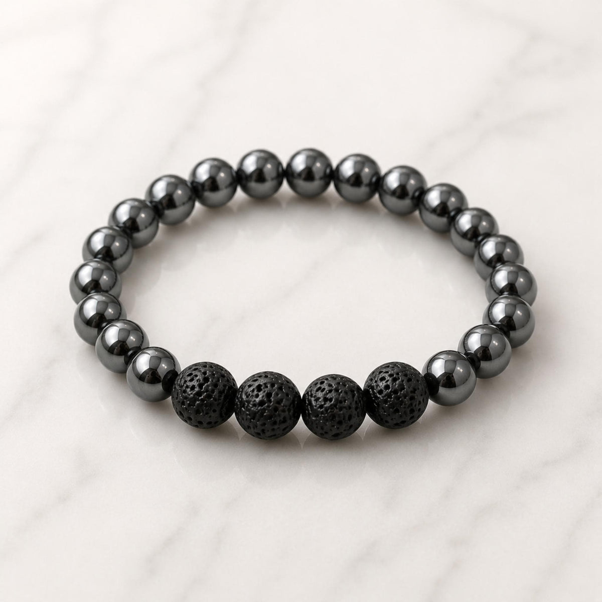 hematite lava stone diffuser bracelet for women grounding and protection