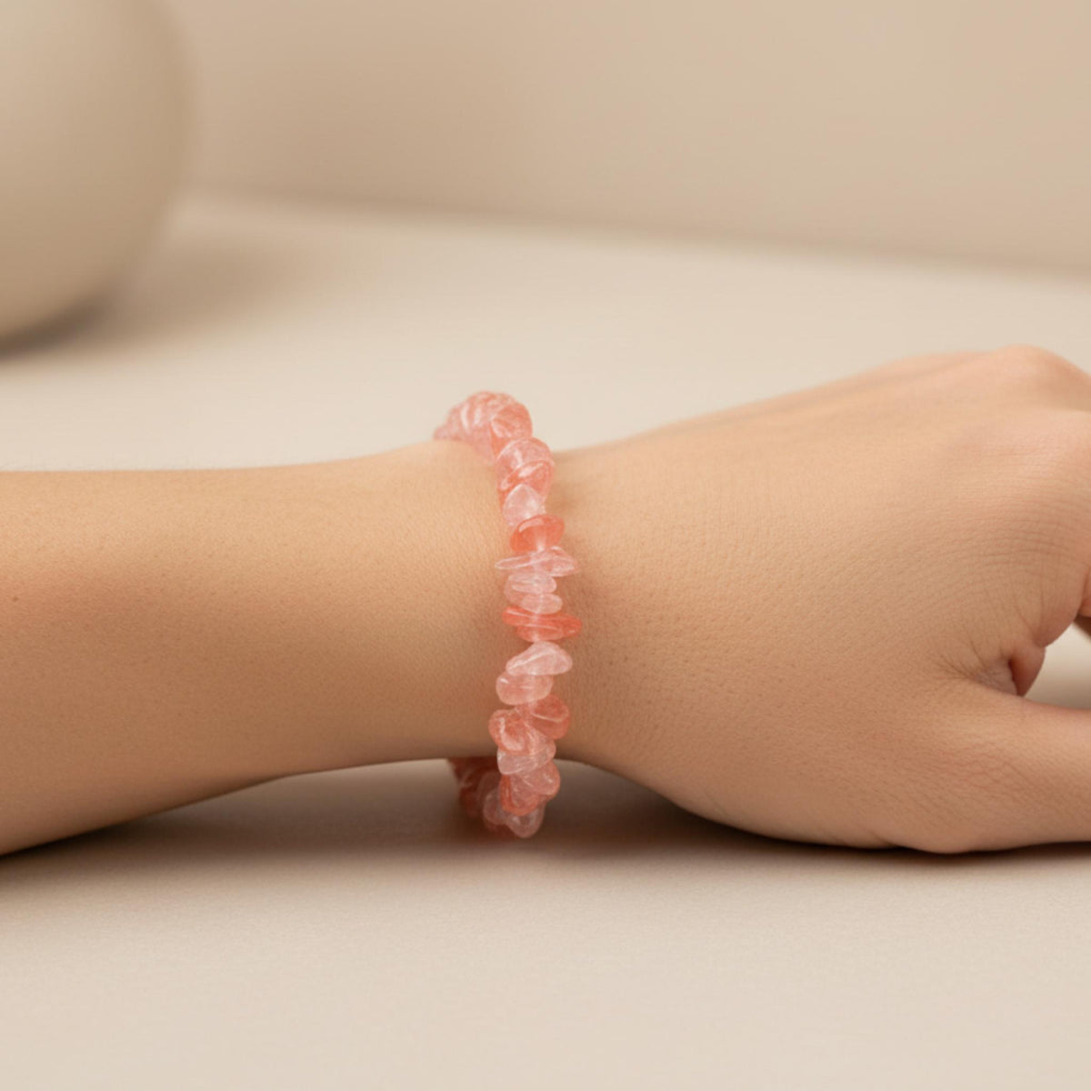 cherry quartz gemstone bracelet encouragement gift for women handmade in Canada