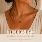 Tiny tiger's eye crystal necklace 4mm gemstone pendant for confidence and courage