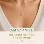 Tiny amazonite crystal necklace 4mm gemstone pendant for calm and emotional balance 