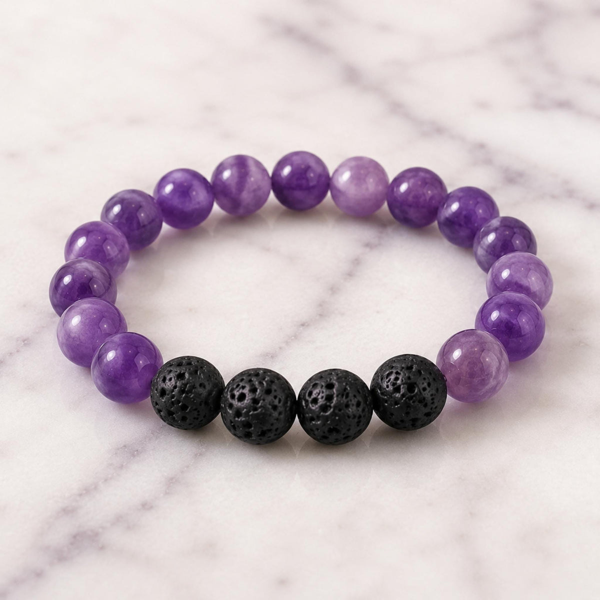 amethyst lava stone diffuser bracelet essential oil aromatherapy anxiety relief