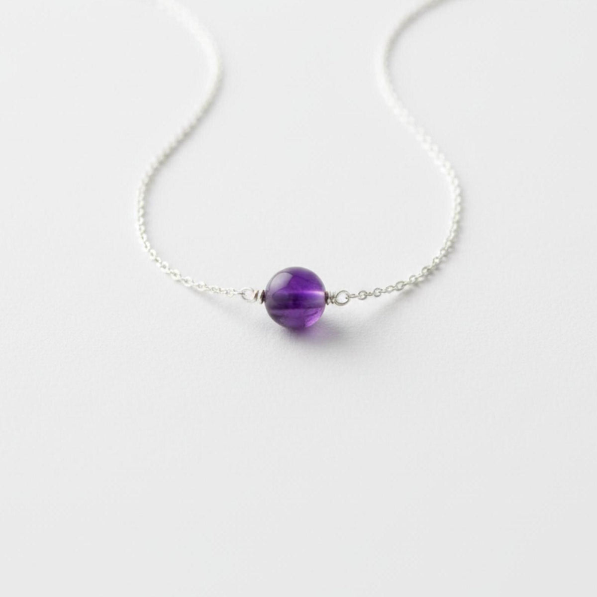 Amethyst crystal necklace spiritual gift for women February birthstone jewelry