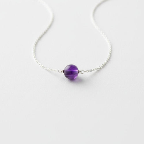 Amethyst crystal necklace spiritual gift for women February birthstone jewelry