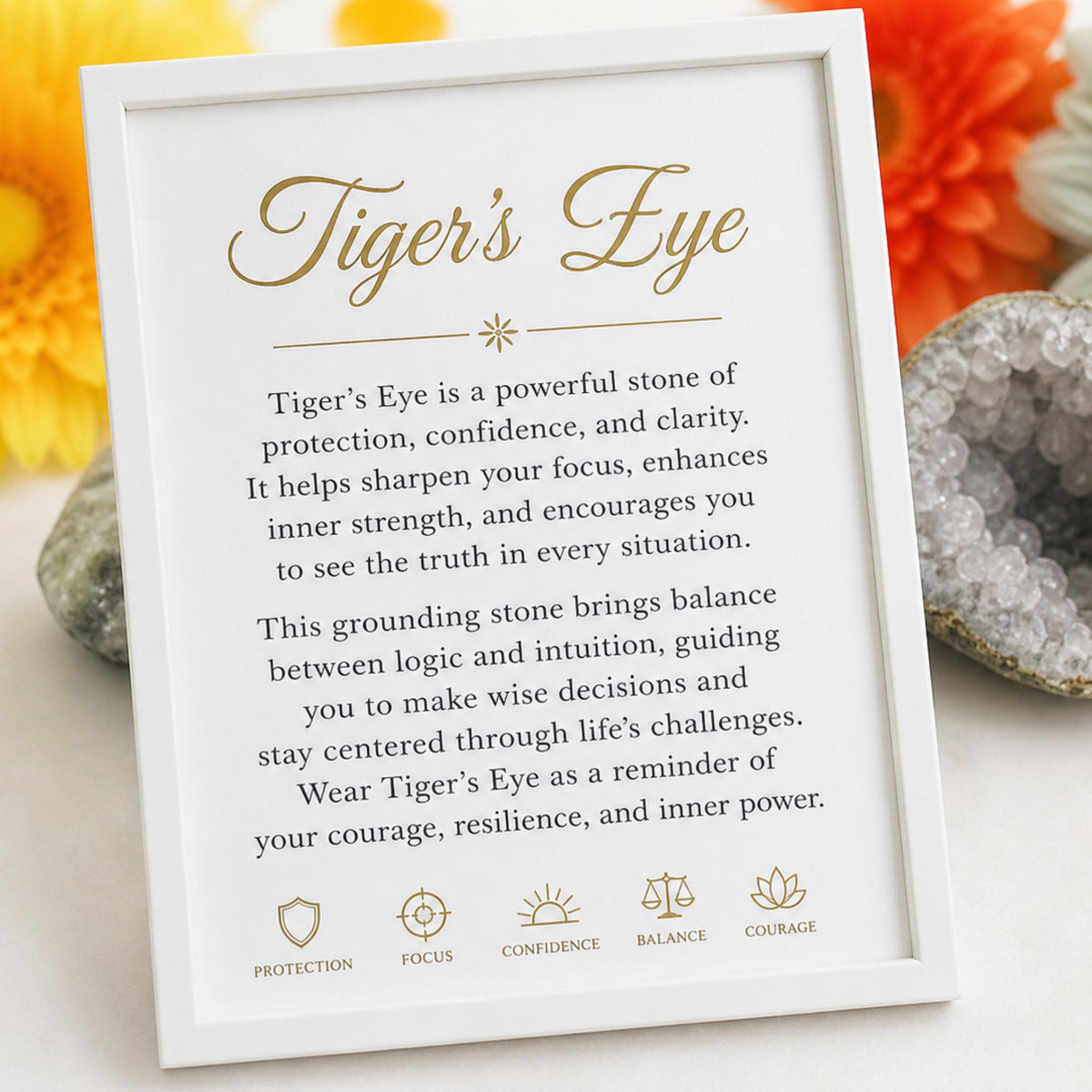Tigers eye gemstone necklace solar plexus chakra confidence protection crystal jewelry 