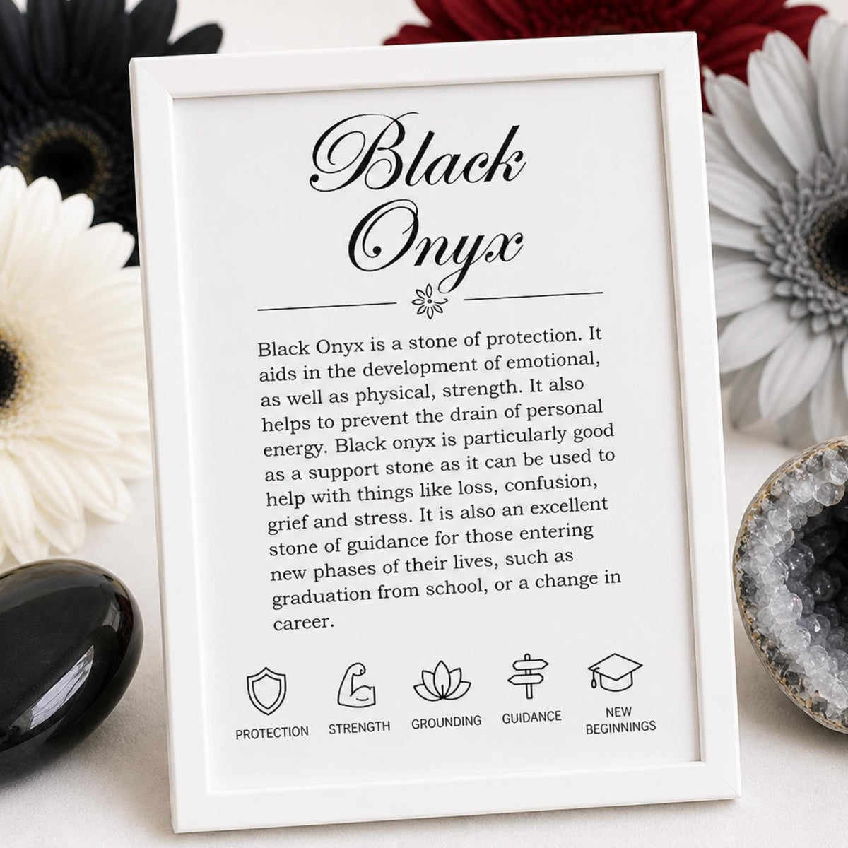 Black onyx gemstone necklace root chakra protection absorb negative energy crystal jewelry