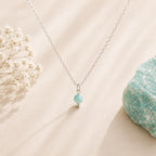 Amazonite gemstone necklace heart throat chakra stress relief communication crystal jewelry