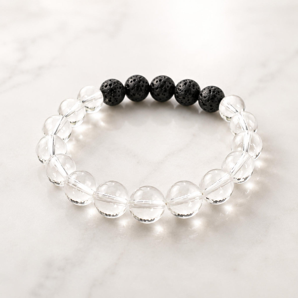 clear quartz diffuser bracelet handmade canada reiki crown chakra crystal