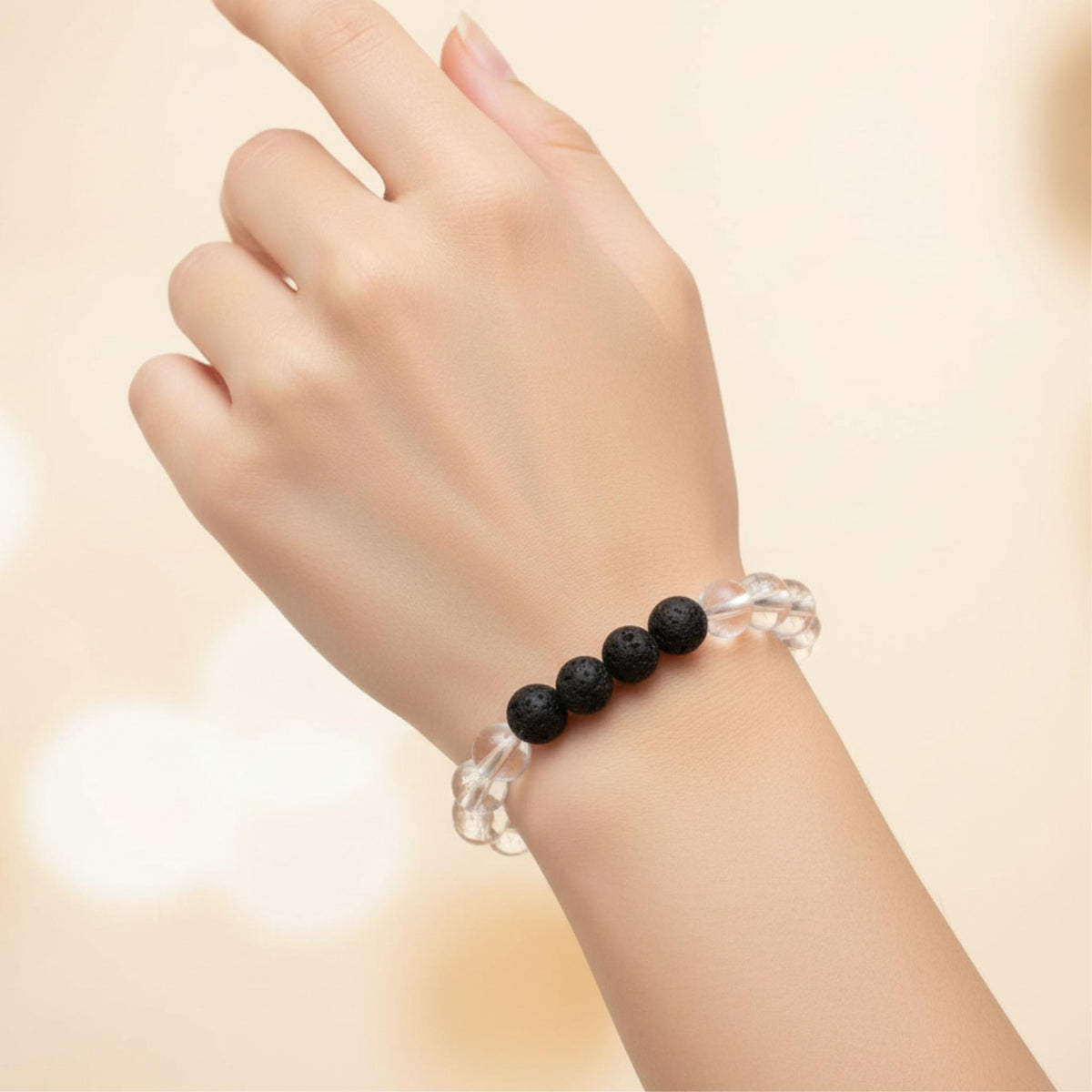 lava stone essential oil bracelet clear quartz healing crystal gift for wome