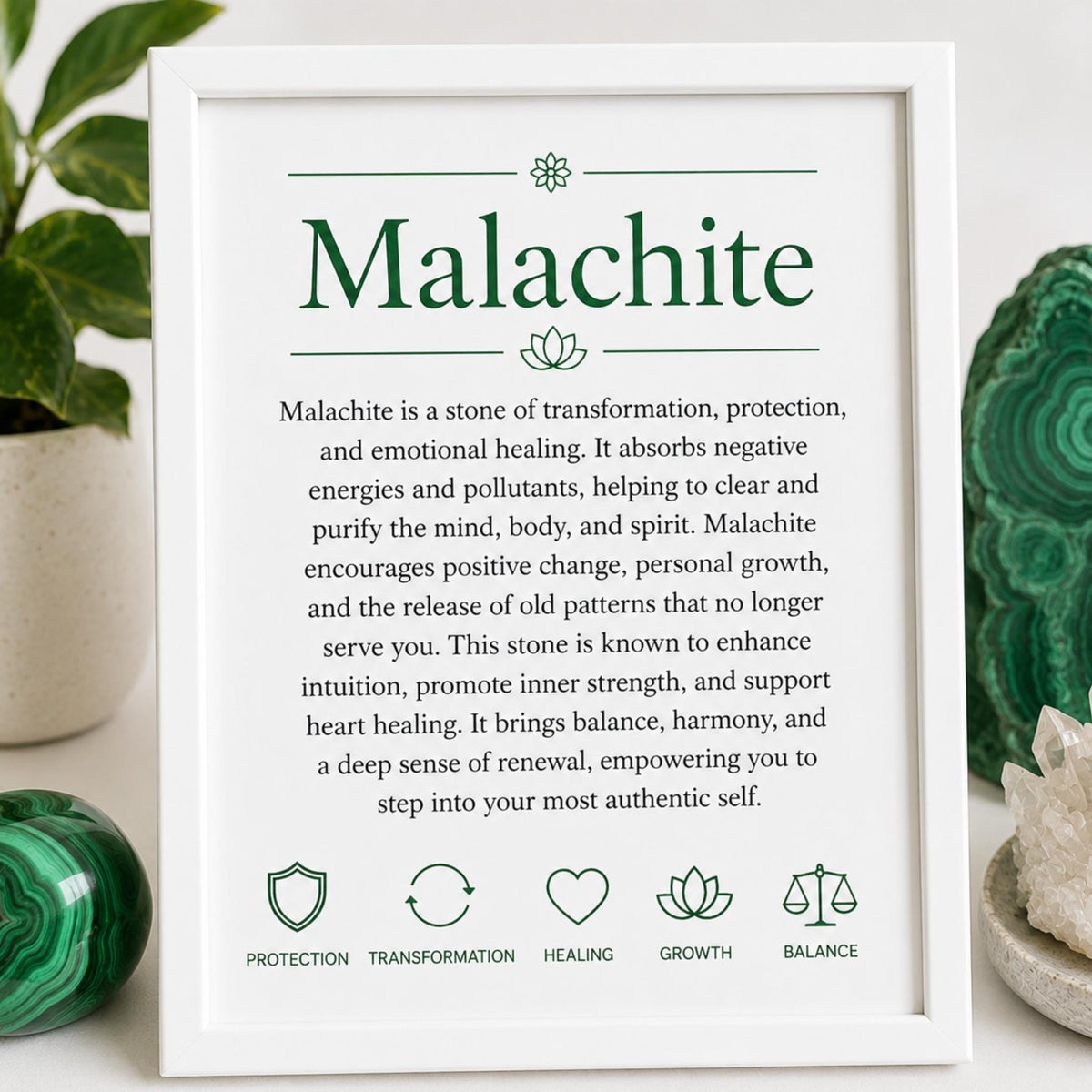 properties for transformation bracelet malachite Reiki infused spiritual gift for women