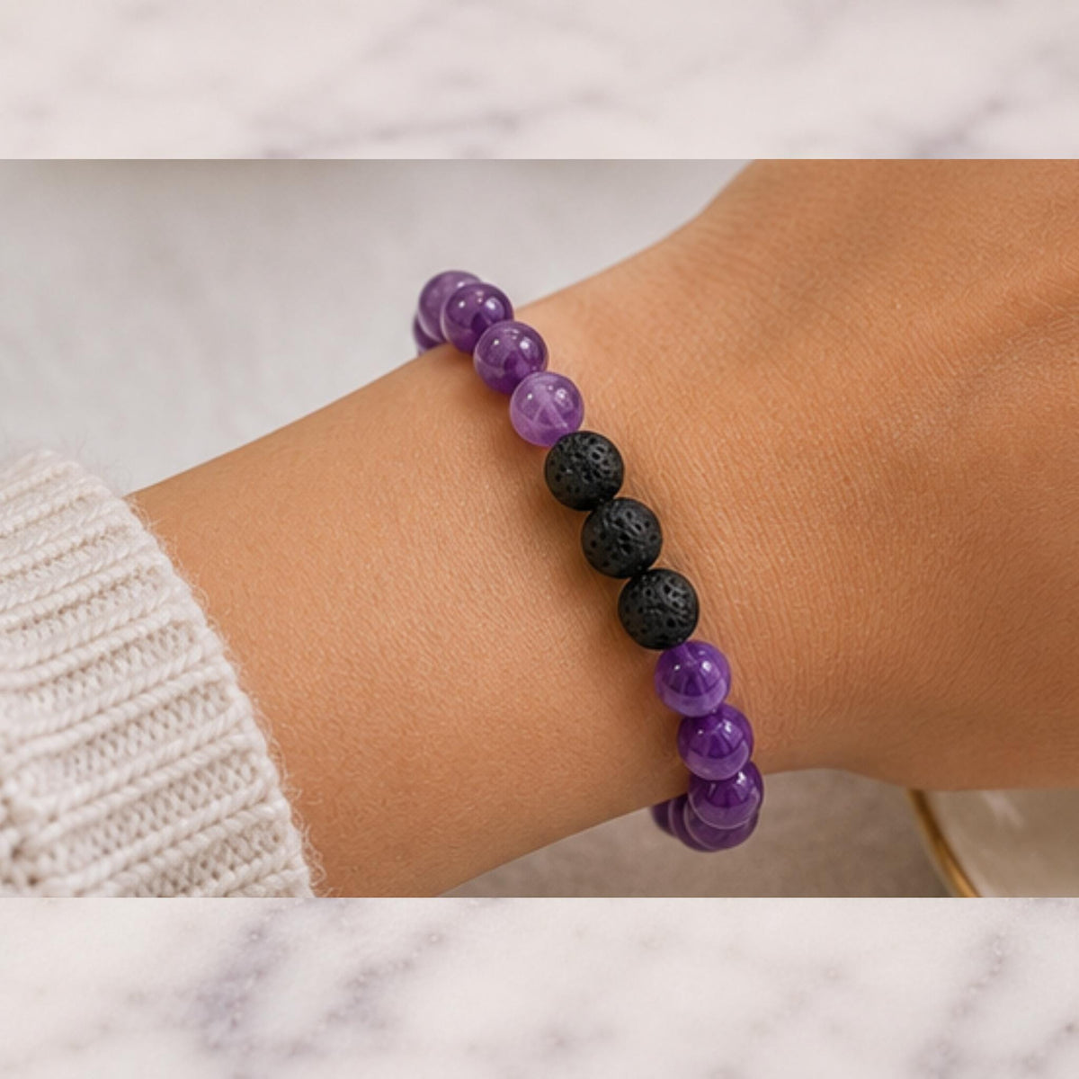 lava stone diffuser bracelet amethyst crown chakra Reiki infused Canada
