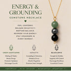 Green aventurine hematite black onyx pendant necklace