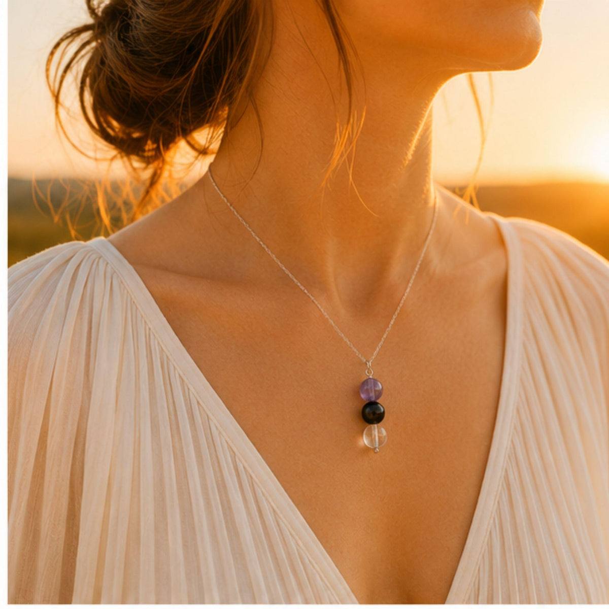 Anxiety relief crystal necklace protection gemstone gift for her