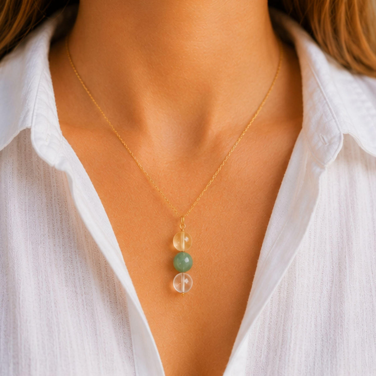 Abundance and manifestation crystal necklace gift for her
