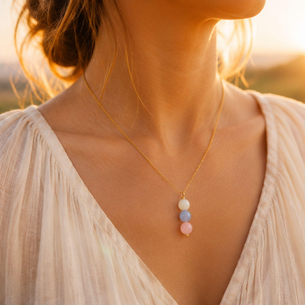 Self love and harmony gemstone necklace for women