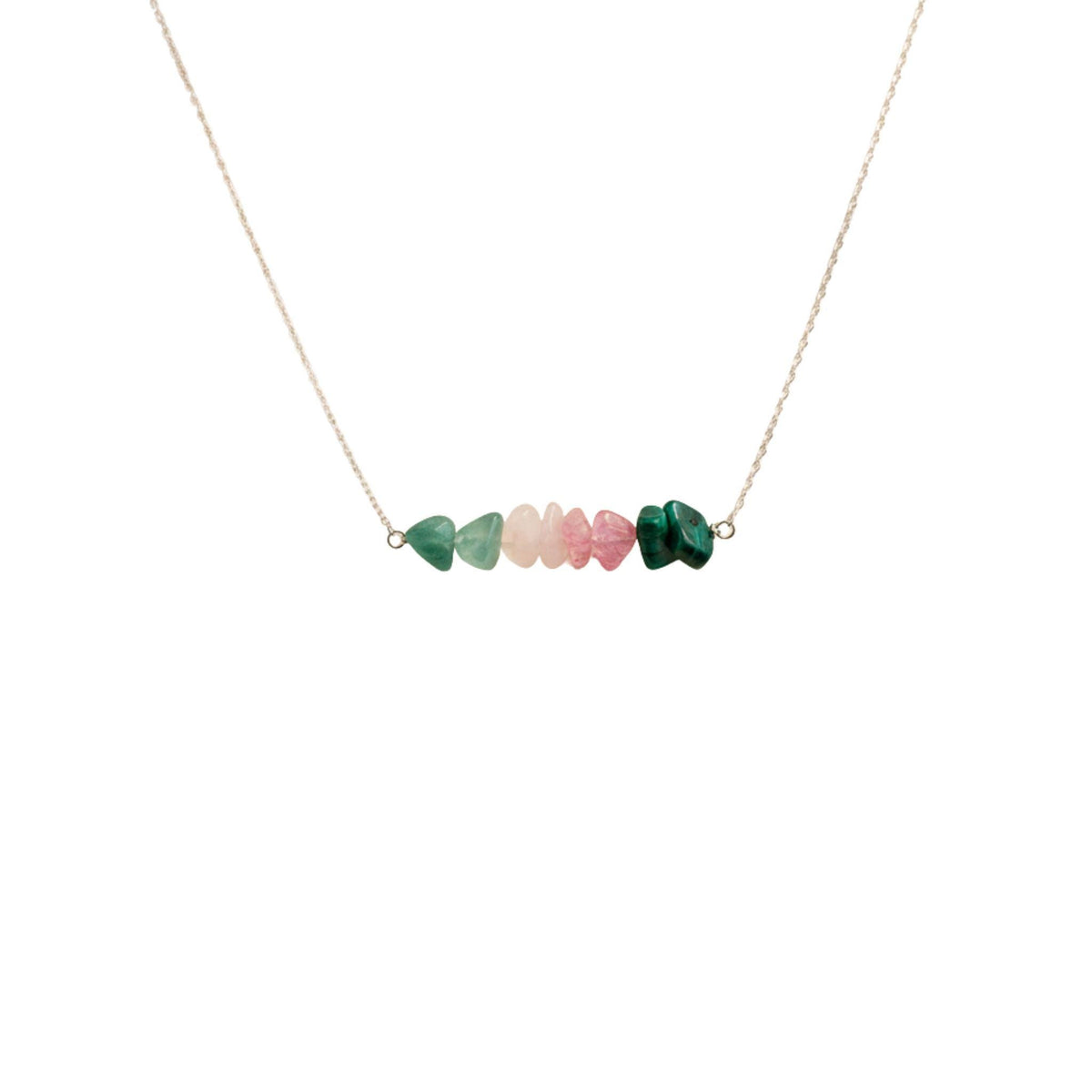 Raw gemstone bar necklace Taurus birthday gift women
