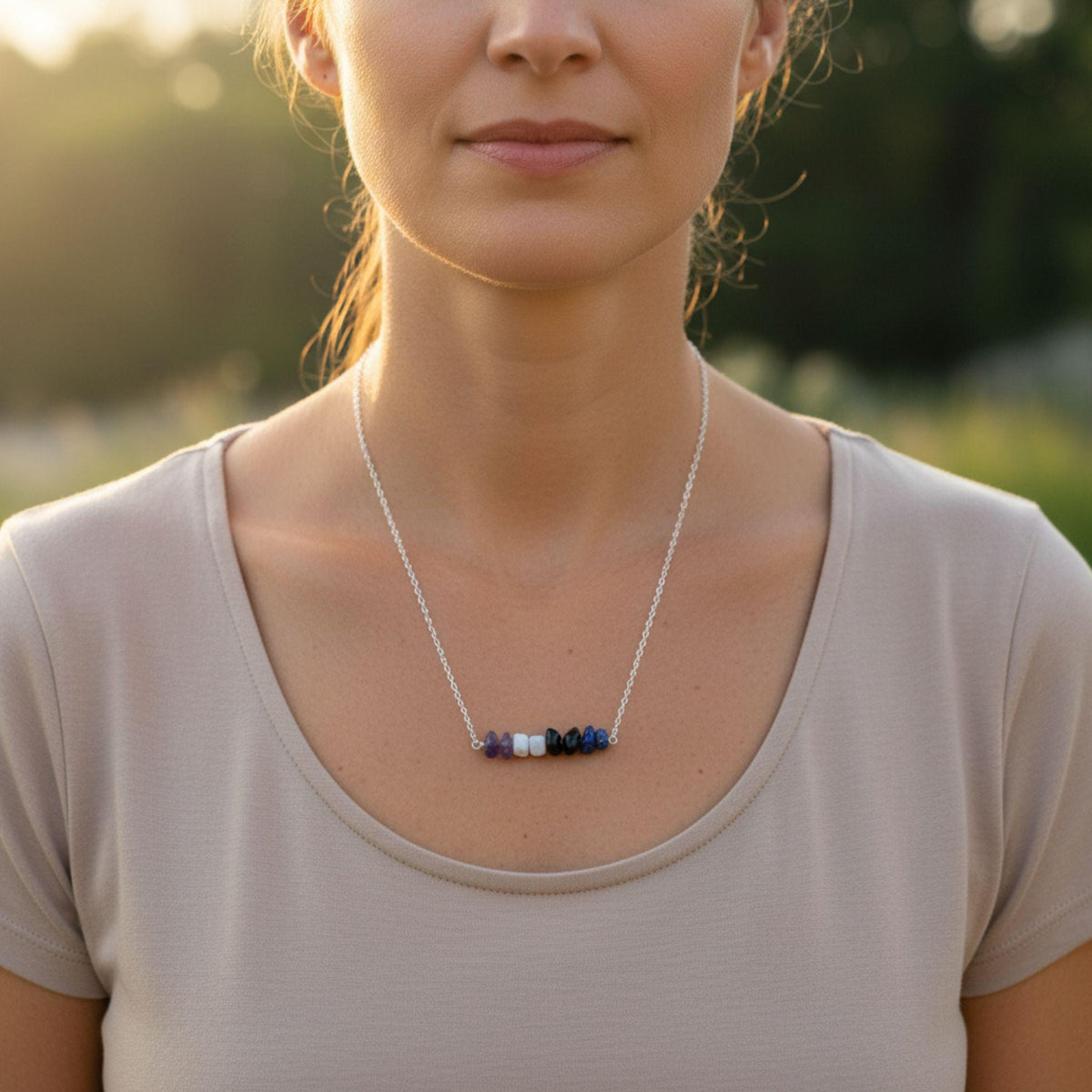 Zodiac crystal necklace January February birthday gift for her 