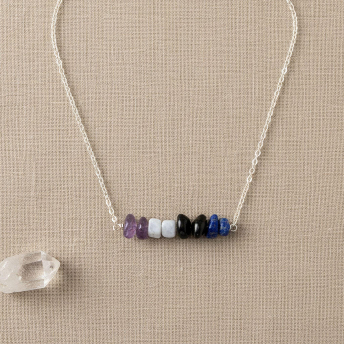 Aquarius zodiac jewelry handmade in Canada with healing crystals 