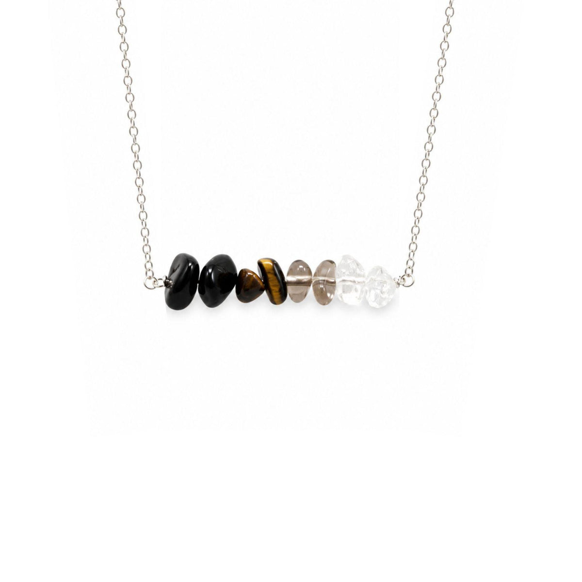 Raw gemstone bar necklace Capricorn birthday gift women
