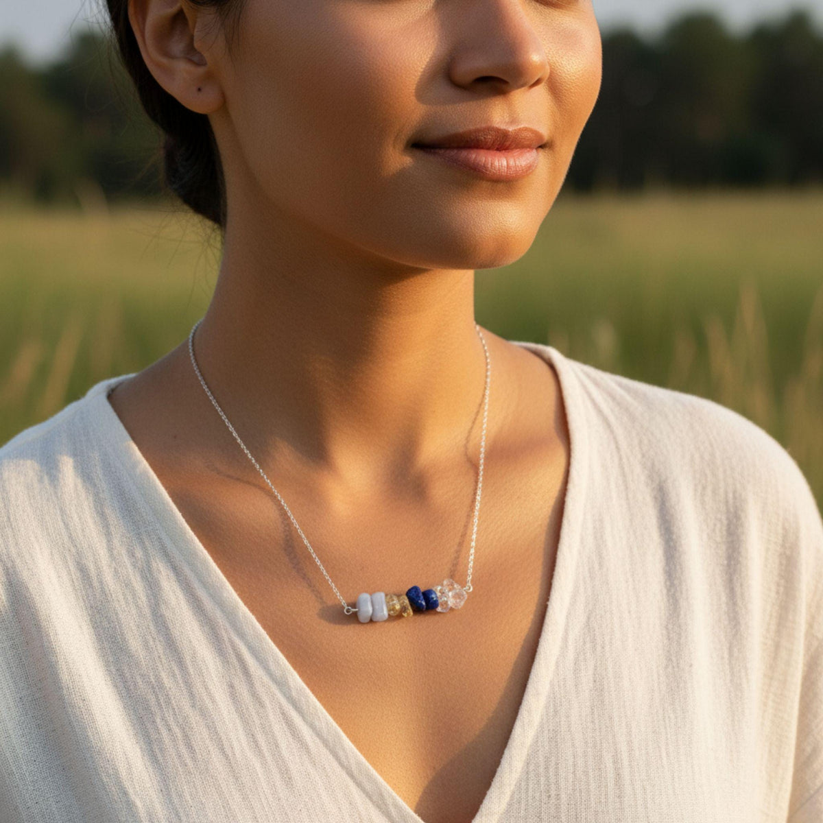 Zodiac crystal necklace May June birthday gift for her