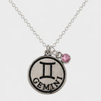 Zodiac pendant necklace May June birthday