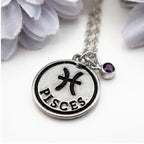 Pisces birthstone necklace gift for her