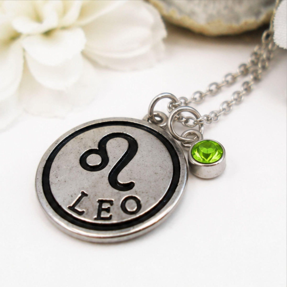 Leo birthstone necklace gift for her