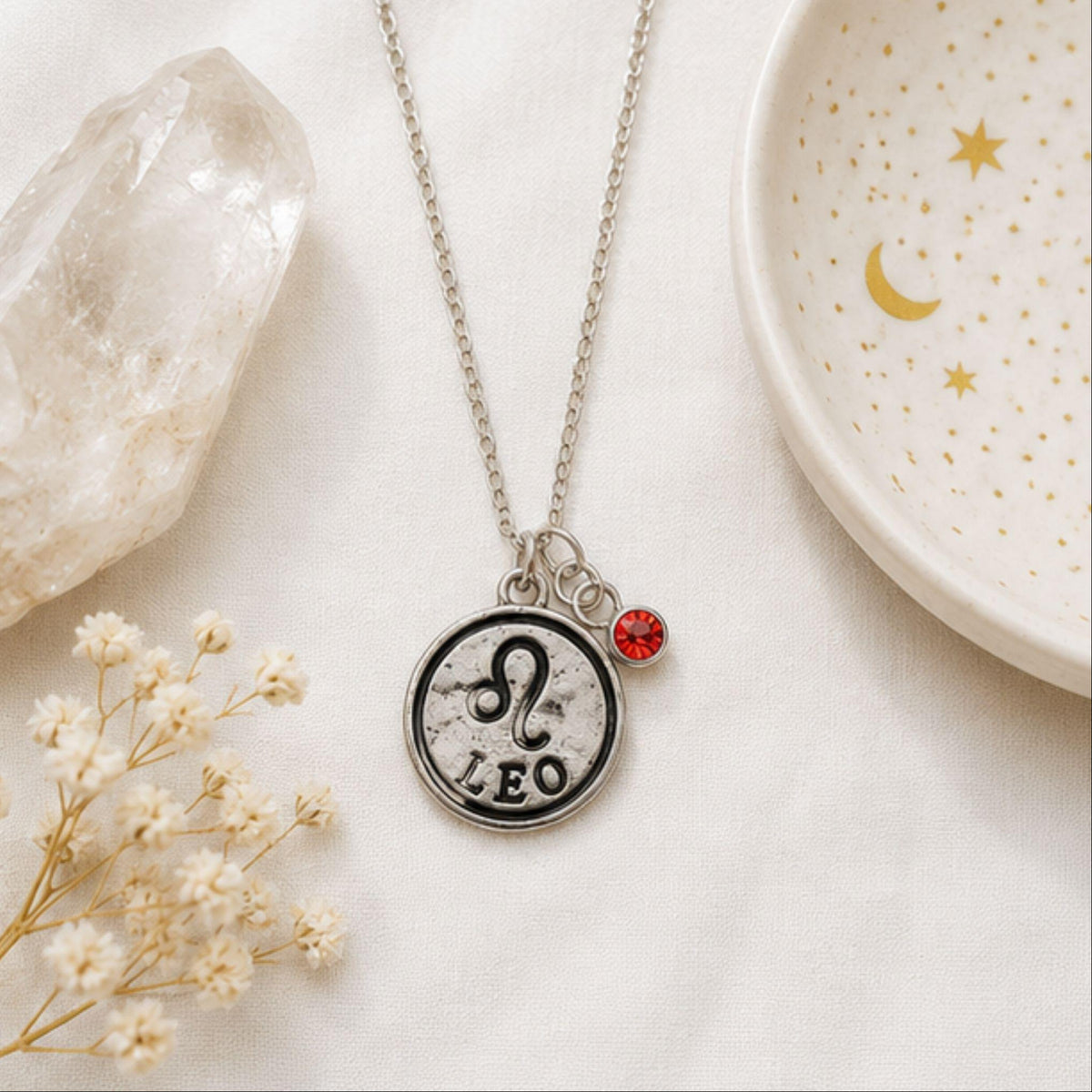 Zodiac pendant necklace July August birthday