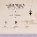Calm mind and protection gemstone necklace for women