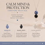 Sodalite black onyx clear quartz crystal pendant necklace for anxiety and calm 